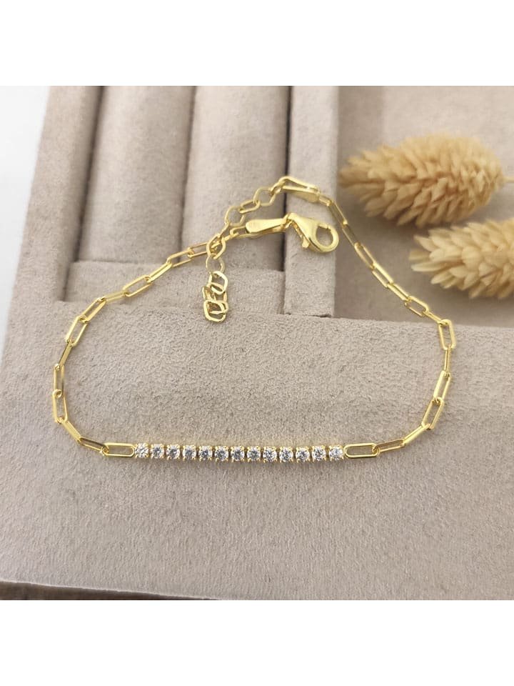 Miu Silver Pozłacana bransoletka z cyrkoniami