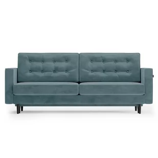 Welwetowa sofa trzyosobowa rozkładana Pikowana Błękit EPRIUM - Sofy i kanapy - miniaturka - grafika 1