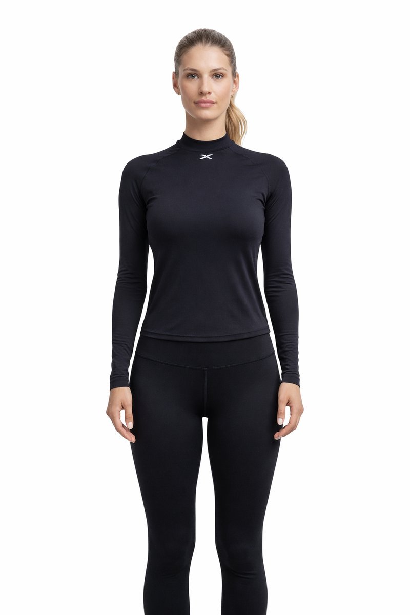 REEBOK DAMSKA DOPASOWANA BLUZKA SPORTOWA Z DŁUGIM RĘKAWEM CZARNA XS 1I4A