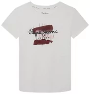 Koszulki i topy damskie - Pepe Jeans Niall Tee T-shirt damski, biały (Off White), 8 Jahre - miniaturka - grafika 1