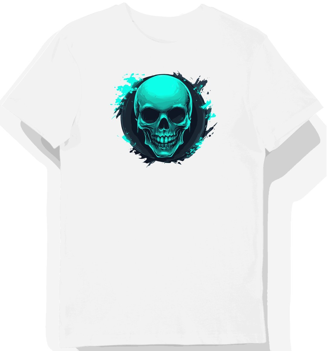 Koszulka męska biała z nadrukiem czaszki drużyny Esportowej XL