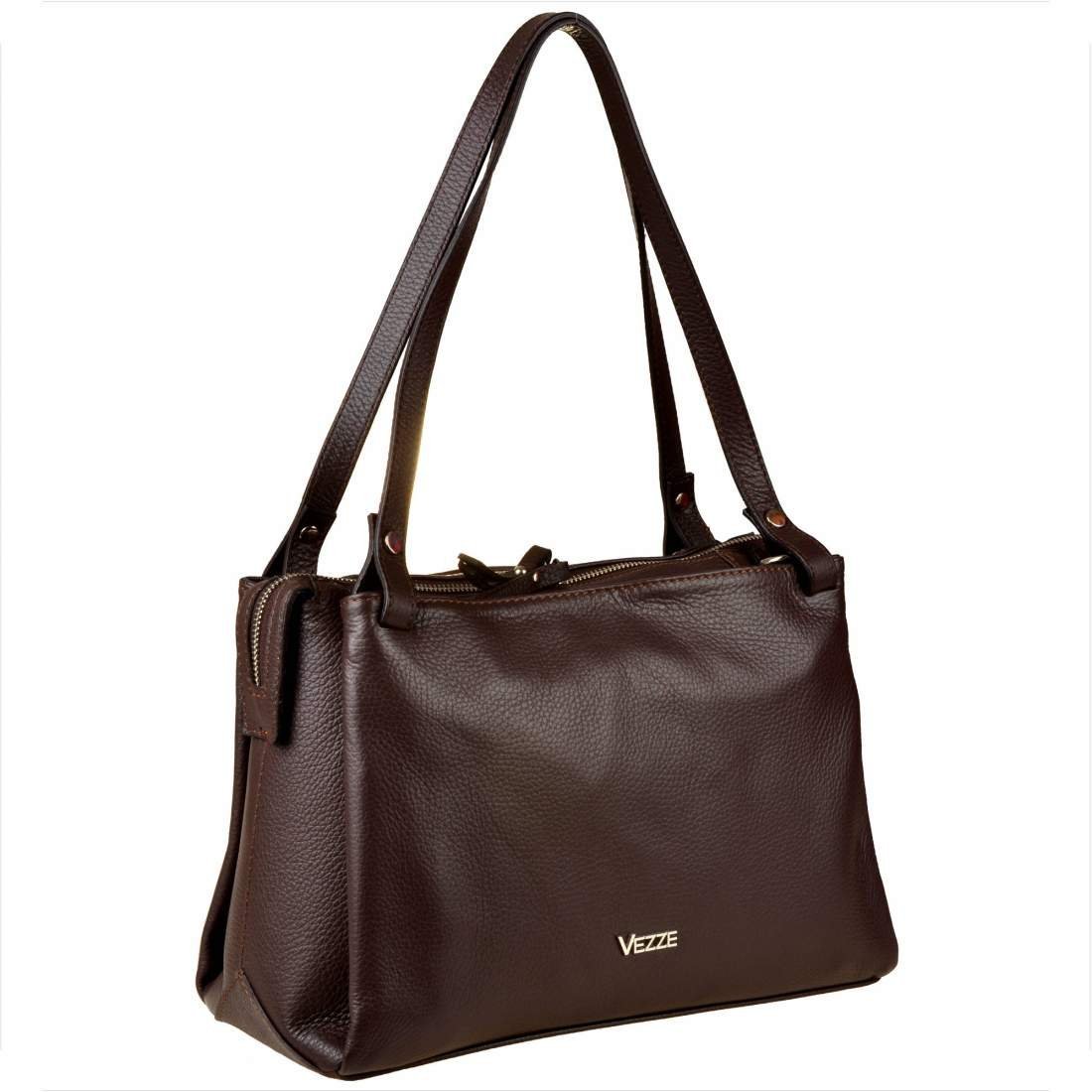 Vezze włoska torba skórzana shopper bag brąz czekolada