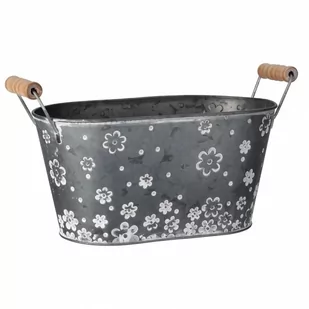 Osłonka na doniczkę metalowa kwiatki 29,5 cm kod: O-339415 - Donice - miniaturka - grafika 1
