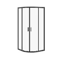 Kabiny prysznicowe - Cersanit Kabina prysznicowa  Arteco 90x90 półokrągła czarny S913-014 - miniaturka - grafika 1