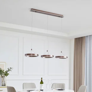 Lucande Lampa wisząca LED Kolo, 3-punktowa, brązowa, żelazo, ściemniana - Lampy sufitowe - miniaturka - grafika 1
