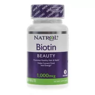 Włosy, skóra, paznokcie - Natrol Biotyna 1000 mcg - 100 tabletek - miniaturka - grafika 1