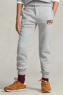 Spodnie i spodenki dla chłopców - Polo Ralph Lauren spodnie dresowe dziecięce kolor szary z nadrukiem - grafika 1