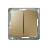 Wyłączniki światła i elektryczne - Ospel Impresja złoty łącznik podwójny schodowy ŁP-10Y/m/28 ŁP-10Y/m/28 - miniaturka - grafika 1