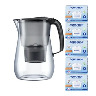 Aquaphor Onyx 4.2L Czarny dzbanek filtrujący wkładami na pół roku - Dzbanki filtrujące - miniaturka - grafika 1