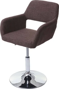 Krzesło do jadalni HWC-A50 III, krzesło kuchenne, retro 50s, tkanina/tkanina ~ brązowy, chromowana podstawa - Krzesła - miniaturka - grafika 1