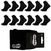 Skarpetki męskie - 12X SOKKO SKARPETKI MĘSKIE BAMBUSOWE 3/4 ZA KOSTKĘ - SM12-S62-CZA-39-41 - miniaturka - grafika 1