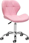 Taborety i hokery - Taboret kosmetyczny QS-06 różowy - miniaturka - grafika 1