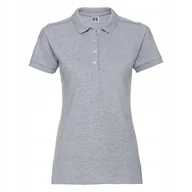 Koszulki i topy damskie - Koszulka damska Polo Stretch z krótkim rękawem Delikatny Szary r. 2XL - miniaturka - grafika 1