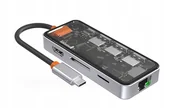 Pozostałe akcesoria do telefonów - 8W1 CLEAR USB HUB ADAPTER DO LAPTOPA MACBOOKA PRO AIR SD HDMI - miniaturka - grafika 1