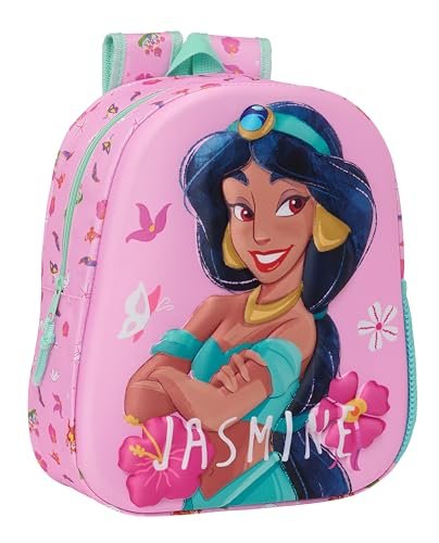 Safta JASMINE Plecak szkolny z wzorem 3D, odpowiedni dla dzieci w różnym wieku, wygodny i wszechstronny, jakość i wytrzymałość, 27 x 10 x 33 cm, różowy, Różowy kolor, Estándar, Casual