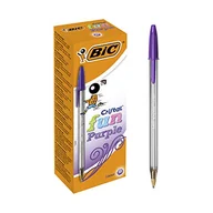 Długopisy - BIC Cristal Fun długopis kulkowy, szeroki punkt (1,6 m), pudełko 20 sztuk, kolor fioletowy - pogrubione pisanie odporne na rozmazywanie - miniaturka - grafika 1