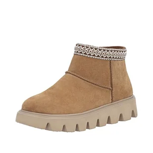 Rieker Damskie W2074 krótkie kozaki, brązowe, 37 EU, brązowy, 37 EU - Kozaki damskie - miniaturka - grafika 1