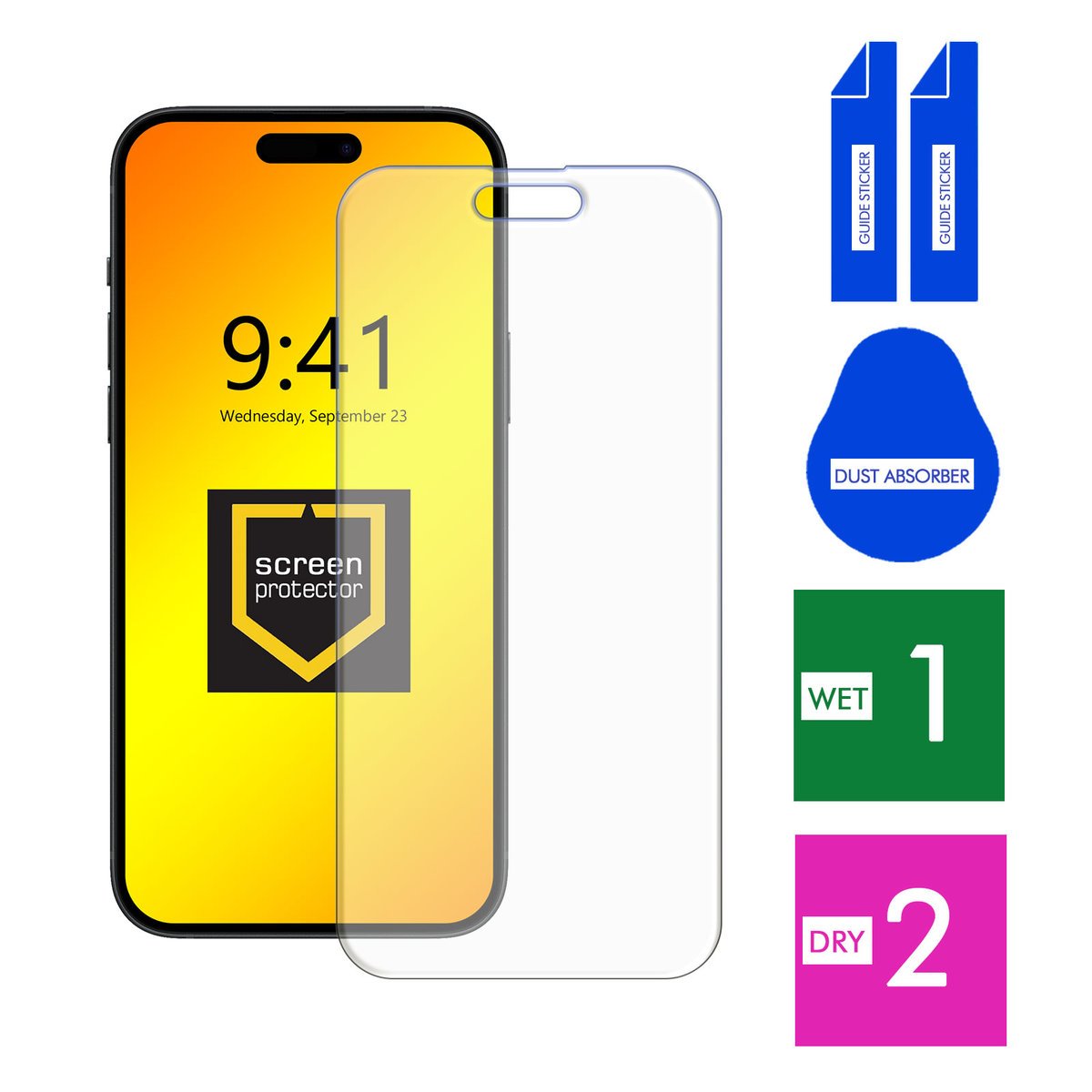 SZKŁO HARTOWANE DO APPLE IPHONE 15 SZYBKA 9H OCHRONNE PANCERNE