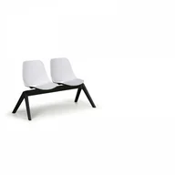 Inne meble biurowe - B2B Partner Plastikowa ławka do poczekalni MONOSHELL, 2-miejscowa, biała 300564 - miniaturka - grafika 1