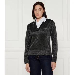 Karl Lagerfeld Bluza lurex Regular Fit - Bluzy damskie - miniaturka - grafika 1