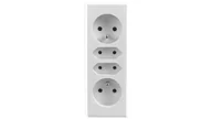 Gniazdka elektryczne - jonex Rozgałeźnik wtyczkowy 2x2P+Z + 2xEuro biały R-472 R-472 - miniaturka - grafika 1
