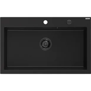 Mexen Elix zlewozmywak granitowy 1-komorowy 800 x 500 mm, czarny, syfon złoty - 6527801005-77-B - Zlewozmywaki - miniaturka - grafika 1