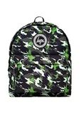 Plecaki - hype Szkoła dzień biuro podróż casual unisex dzieci chłopcy dziewczęta nastolatki mężczyźni kobiety plecaki, Czarny/zielony kamuflaż rozmycie, Jeden rozmiar, Casual - miniaturka - grafika 1