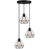 Lampy sufitowe - Polux Lampa wisząca 3xE27 loft druciana na kole 314635 - miniaturka - grafika 1