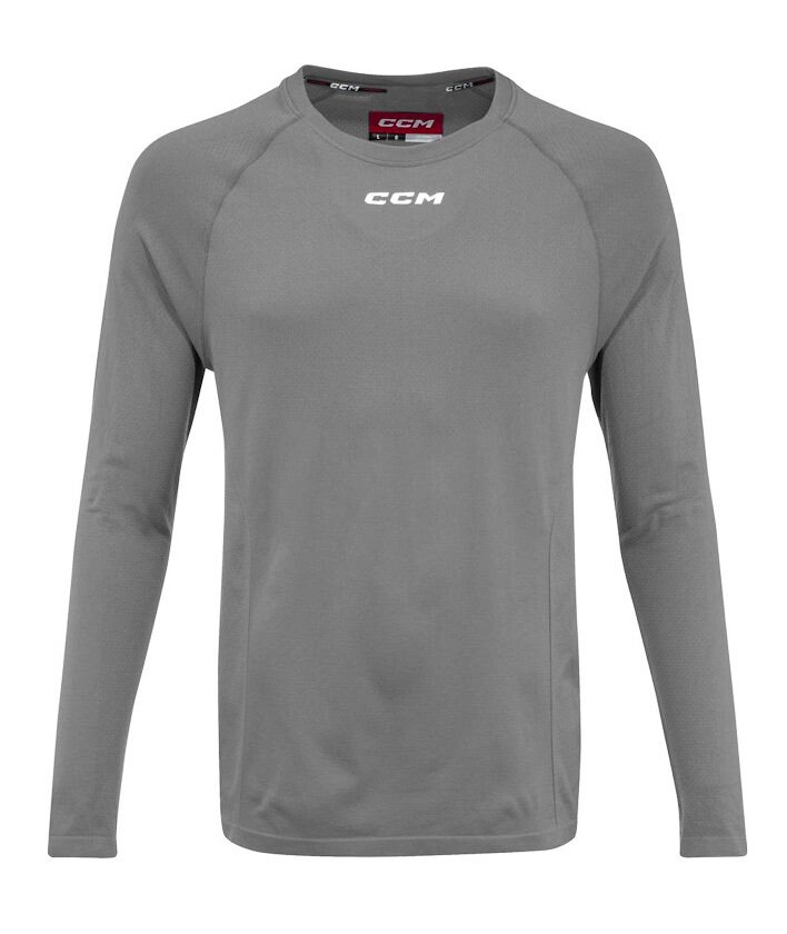 T-shirt kompresyjny CCM LS Premium Training Tee Dark Grey Heathered L