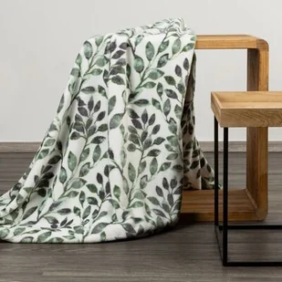 Koc flano D91 CLARISSA 150 x 200 cm kremowo-zielony - Koce - miniaturka - grafika 1