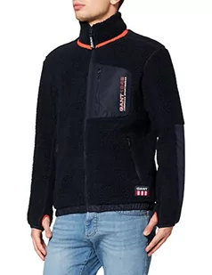 GANT Męska kurtka z dzianiny, niebieski (Evening Blue), S - Kurtki męskie - miniaturka - grafika 1