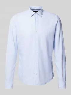 Koszule męskie - Koszula lniana o kroju slim fit ze wzorem w paski model ‘Pit’ - grafika 1