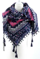 Apaszki i szaliki damskie - DAMSKA WIELOKOLOROWA CHUSTA APASZKA Z FRĘDZLAMI ETNO - miniaturka - grafika 1