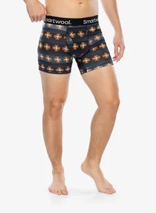 Bokserki termoaktywne Smartwool Merino Print Boxer Brief Boxed - deep navy paths crossed - Majtki męskie - miniaturka - grafika 1