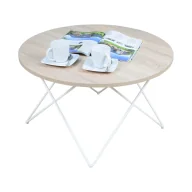 Ławy i stoliki kawowe - Stolik kawowy z metalowym stelażem dąb sonoma H6-W11 - miniaturka - grafika 1