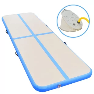 Vida Mata gimnastyczna z pompką 500x100x10 cm PVC niebieska V-91919 - Maty do ćwiczeń - miniaturka - grafika 1