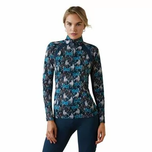 Ariat Bluzka damska SUNSTOPPER 2.0 - mosaic blue reflections print - Koszulki jeździeckie - miniaturka - grafika 1