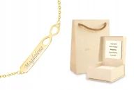 Bransoletki - ZŁOTA BRANSOLETKA NIESKOŃCZONOŚĆ GRAWER 585 - miniaturka - grafika 1