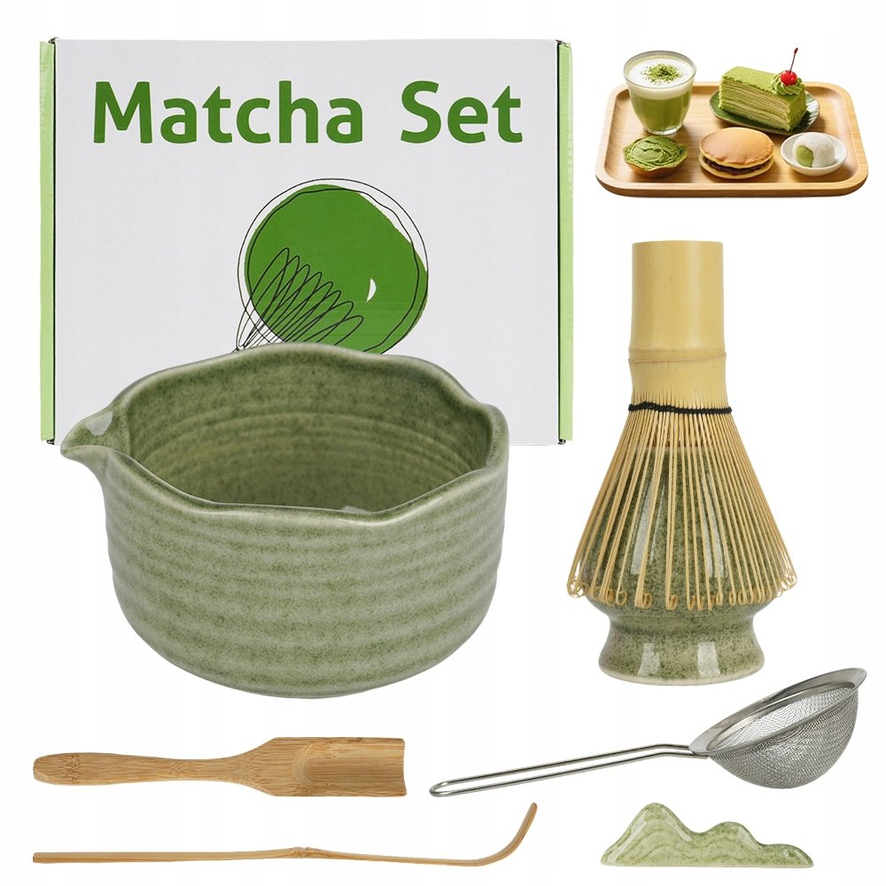 Zestaw Trzepaczek Matcha, 7-CZĘŚCIOWY Ceramiczny Zestaw Matcha Miską Matcha
