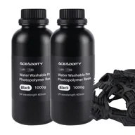 Filamenty i akcesoria do drukarek 3D - Aceaddity Zmywalna wodą żywica do drukarek 3D, niski skurcz, 405 nm, utwardzana promieniami UV fotopolimerowa żywica drukarska, wysoka precyzja i łatwość czyszczenia, odpowiednia do drukarek 3D 2K/4K/8K LCD/DPL/SLA šC Black, 1000 g (2 szt.) - miniaturka - grafika 1