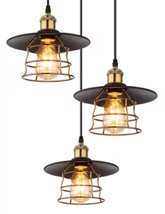 Globo Viejo 15086-3BH lampa wisząca zwis 3x60W E27 czarna/miedziana - Lampy sufitowe - miniaturka - grafika 1