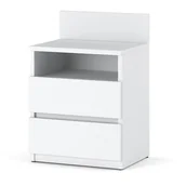 Szafki nocne - Szafka nocna dla dzieci 2 szuflady hugo+ stolik nakastlik biały matowy - miniaturka - grafika 1