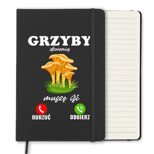 NOTES CZARNY W LINIE Z GUMKĄ A5 DLA GRZYBIARZA WZ - Notesy i bloczki - miniaturka - grafika 1