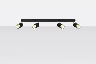 Sollux Lighting Plafon NERO 4 czarny/złoty - Lampy sufitowe - miniaturka - grafika 1