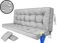 Poduszki ogrodowe - Poduszka na huśtawkę ogrodową, Pola, Jasnoszara, 180 cm - miniaturka - grafika 1