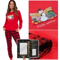 Piżamy damskie - Cornette Piżama Damska Świąteczna Długi Rękaw Nadruk Zima Bawełna M - miniaturka - grafika 1