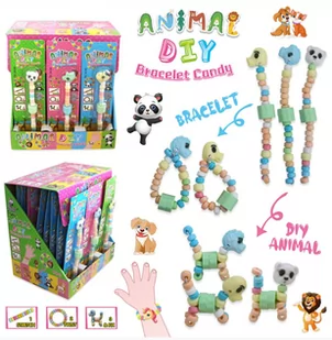 Bransoletki pudrowe jadalne Animal DIY Candy 24 sztuki - Cukierki - miniaturka - grafika 1