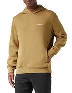 Bluzy męskie - Calvin Klein Męska bluza z kapturem z mikro logo Repreve ciężka dzianina, Karmel, L - miniaturka - grafika 1
