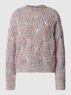 Swetry damskie - Sweter z dzianiny ze ściegiem warkoczowym model ‘Confetti’ - grafika 1