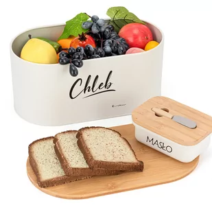 CHLEBAK STALOWY + MASELNICZKA Z NOŻYKIEM E-6022 - Chlebaki - miniaturka - grafika 4